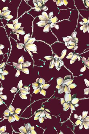 玉兰花印花华亿平台图片