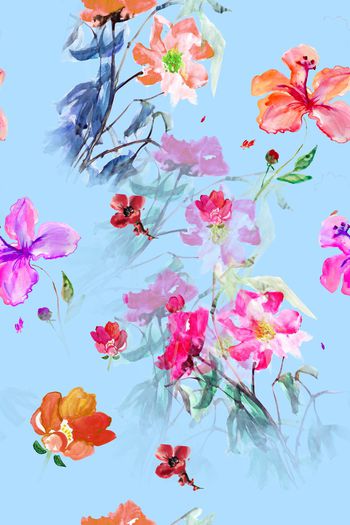 860764-水彩花-蓝