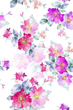 水彩画印花华亿平台图片