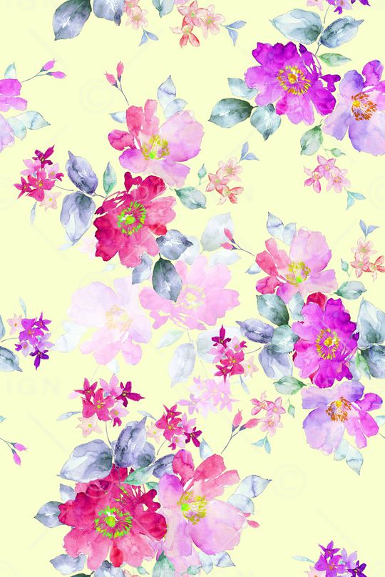 水彩画印花华亿平台图片