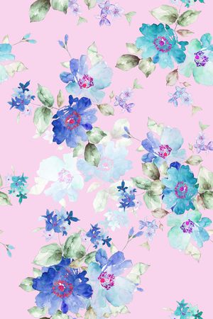 水彩画印花华亿平台图片