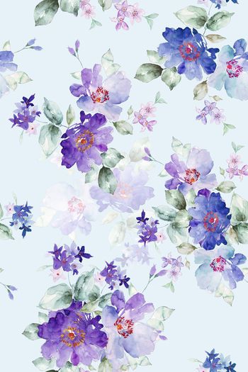 水彩画印花华亿平台图片