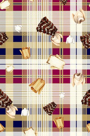 格子印花华亿平台图片