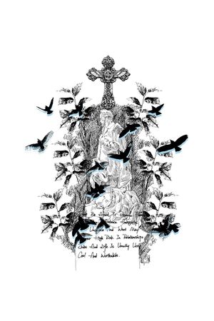 抽象树叶印花华亿平台图片