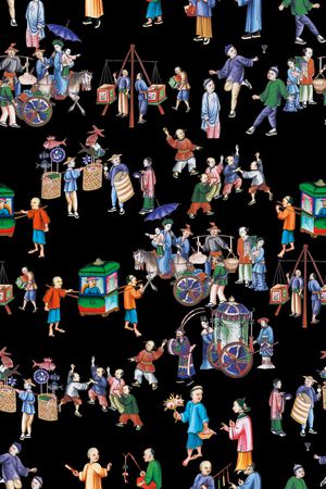 古代人物印花华亿平台图片