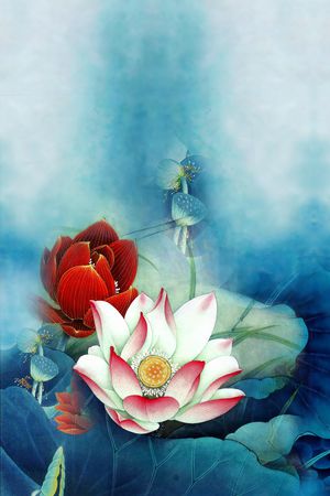 荷花印花华亿平台图片