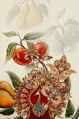 孔雀印花华亿平台图片