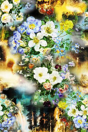 花卉印花华亿平台图片