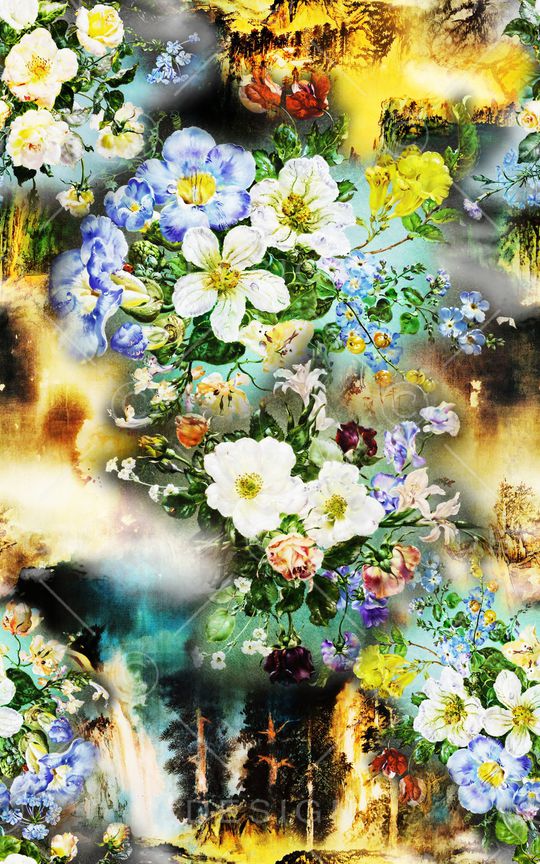 花卉印花华亿平台图片