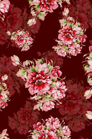 花卉印花华亿平台图片