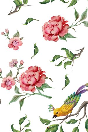 手绘花印花华亿平台图片