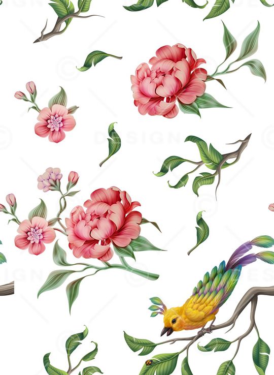 手绘花印花华亿平台图片