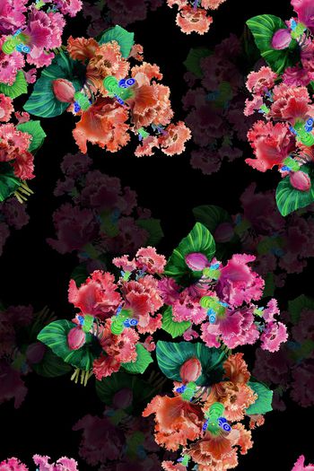 旗袍华亿平台印花华亿平台图片