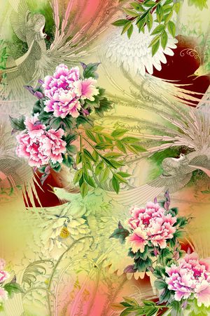 中国风印花华亿平台图片