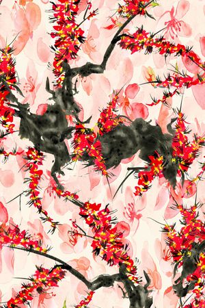 水墨印花华亿平台图片