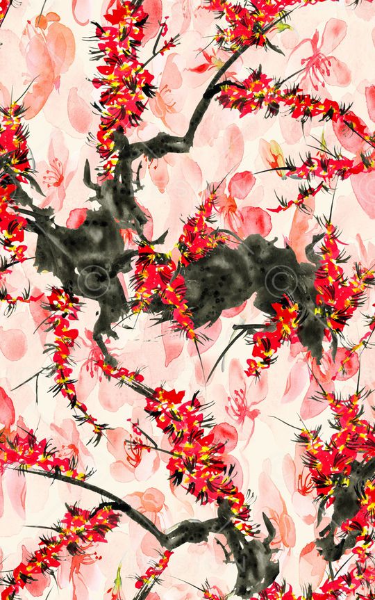 水墨印花华亿平台图片