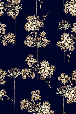 抽象手绘水彩画几何纹理荷花花卉数码印花印花华亿平台图片