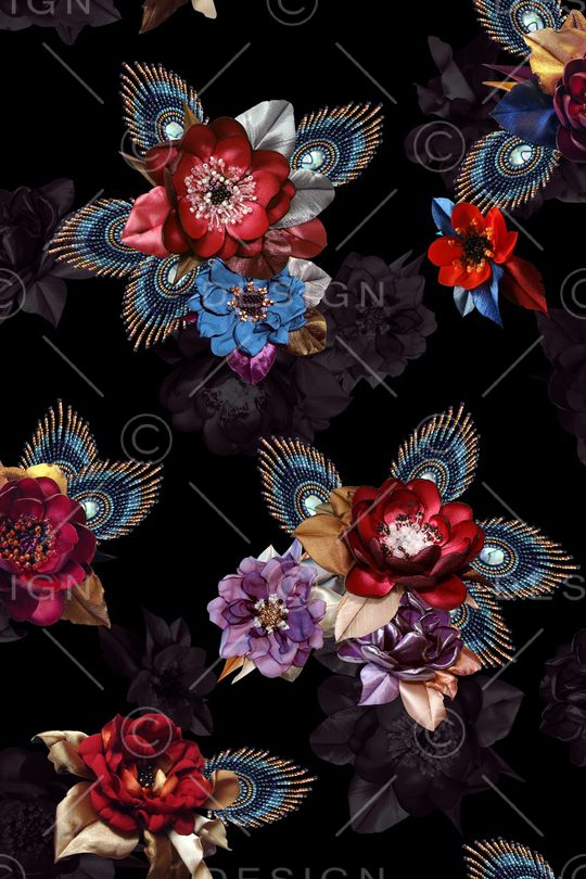 花卉印花华亿平台图片