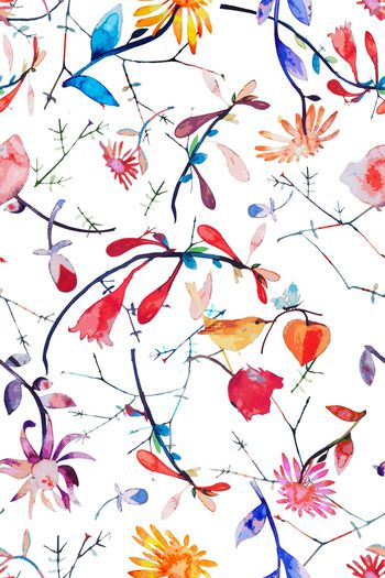 花鸟印花华亿平台图片