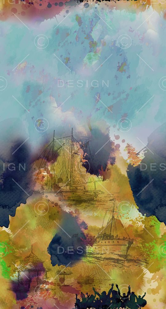 复古印花华亿平台图片