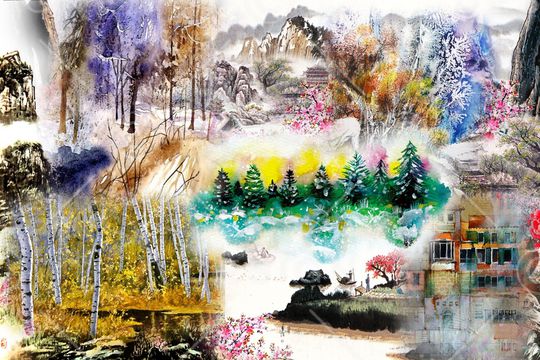 山水印花华亿平台图片