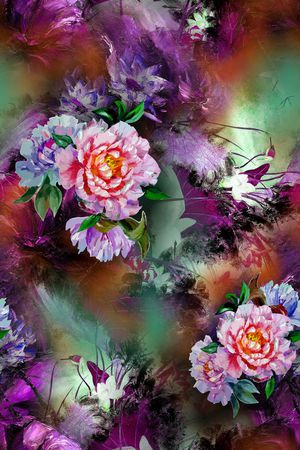 花卉印花华亿平台图片