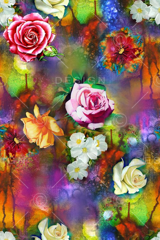 花卉印花华亿平台图片