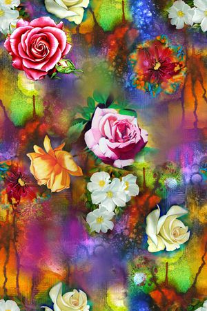 花卉印花华亿平台图片