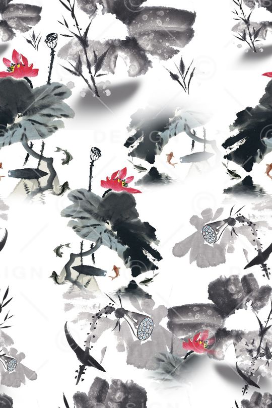 荷花印花华亿平台图片