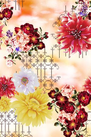 花卉印花华亿平台图片