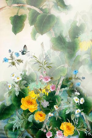 花卉印花华亿平台图片