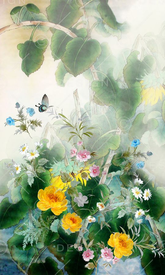 花卉印花华亿平台图片