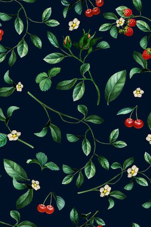 水彩花印花华亿平台图片