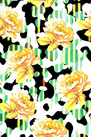 时尚活力迷彩机理印花华亿平台图片