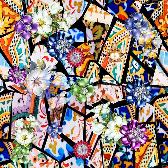 艺术彩色印花华亿平台图片