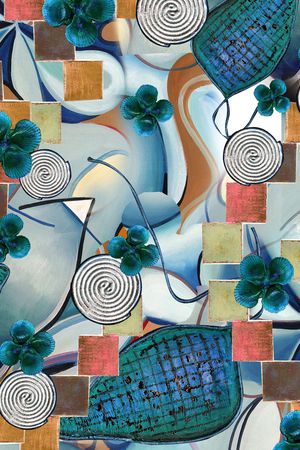 不规则几何印花华亿平台图片