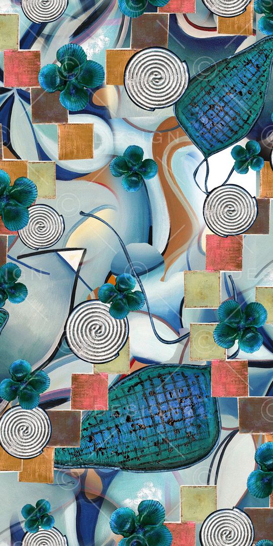 不规则几何印花华亿平台图片