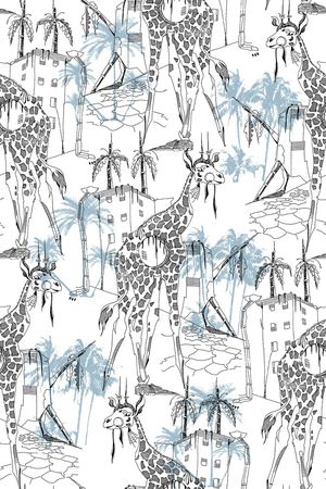 长颈鹿印花华亿平台图片