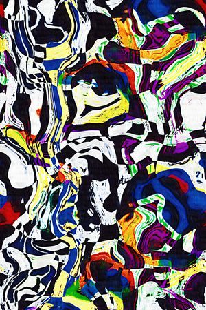 抽象几何印花华亿平台图片