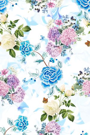 国画花卉印花华亿平台图片