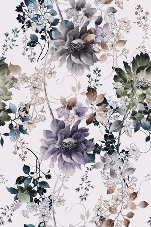 手绘宫廷花卉印花华亿平台图片