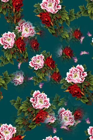 花卉印花华亿平台图片