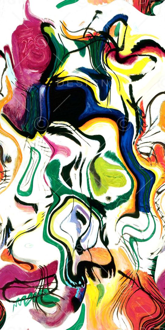 抽象油画印花华亿平台图片