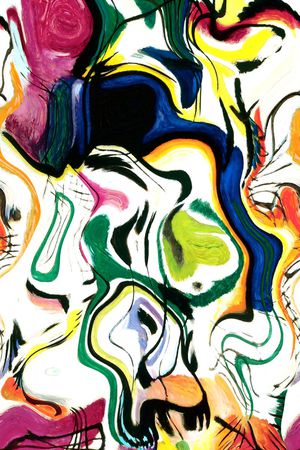 抽象油画印花华亿平台图片