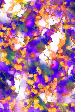 五彩花卉印花华亿平台图片