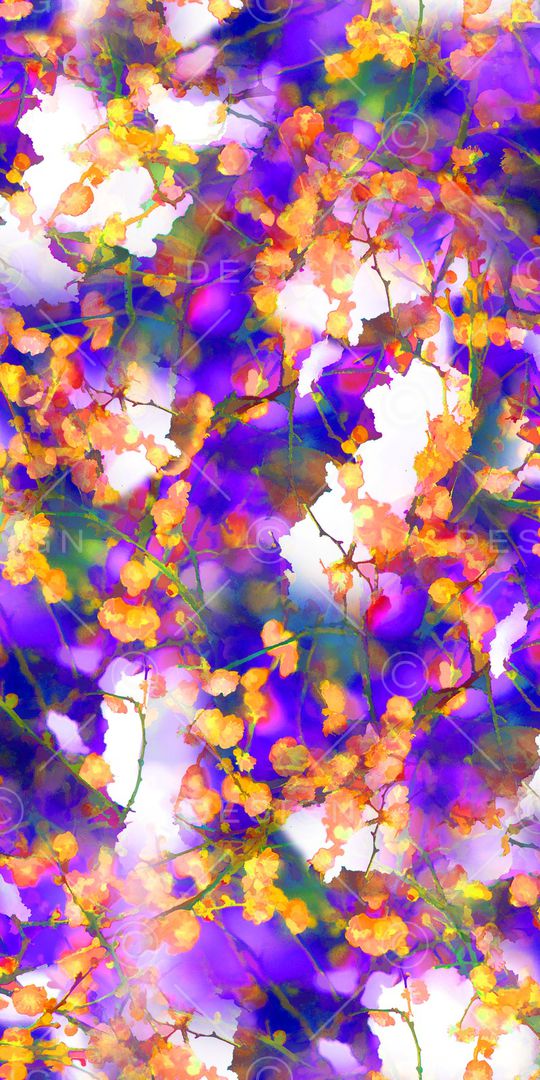 五彩花卉印花华亿平台图片