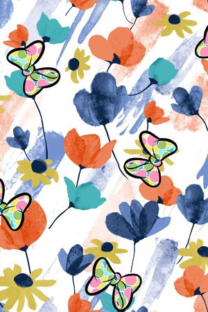 蝴蝶印花华亿平台图片