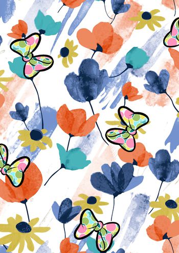 蝴蝶印花华亿平台图片