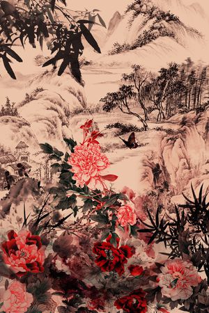 牡丹印花华亿平台图片