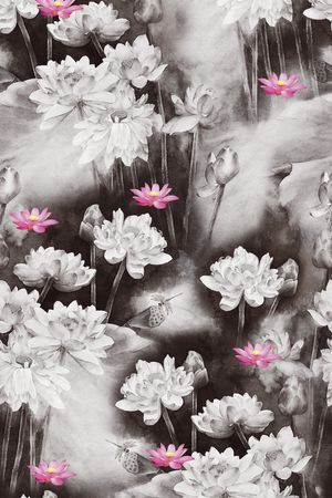 工笔印花华亿平台图片